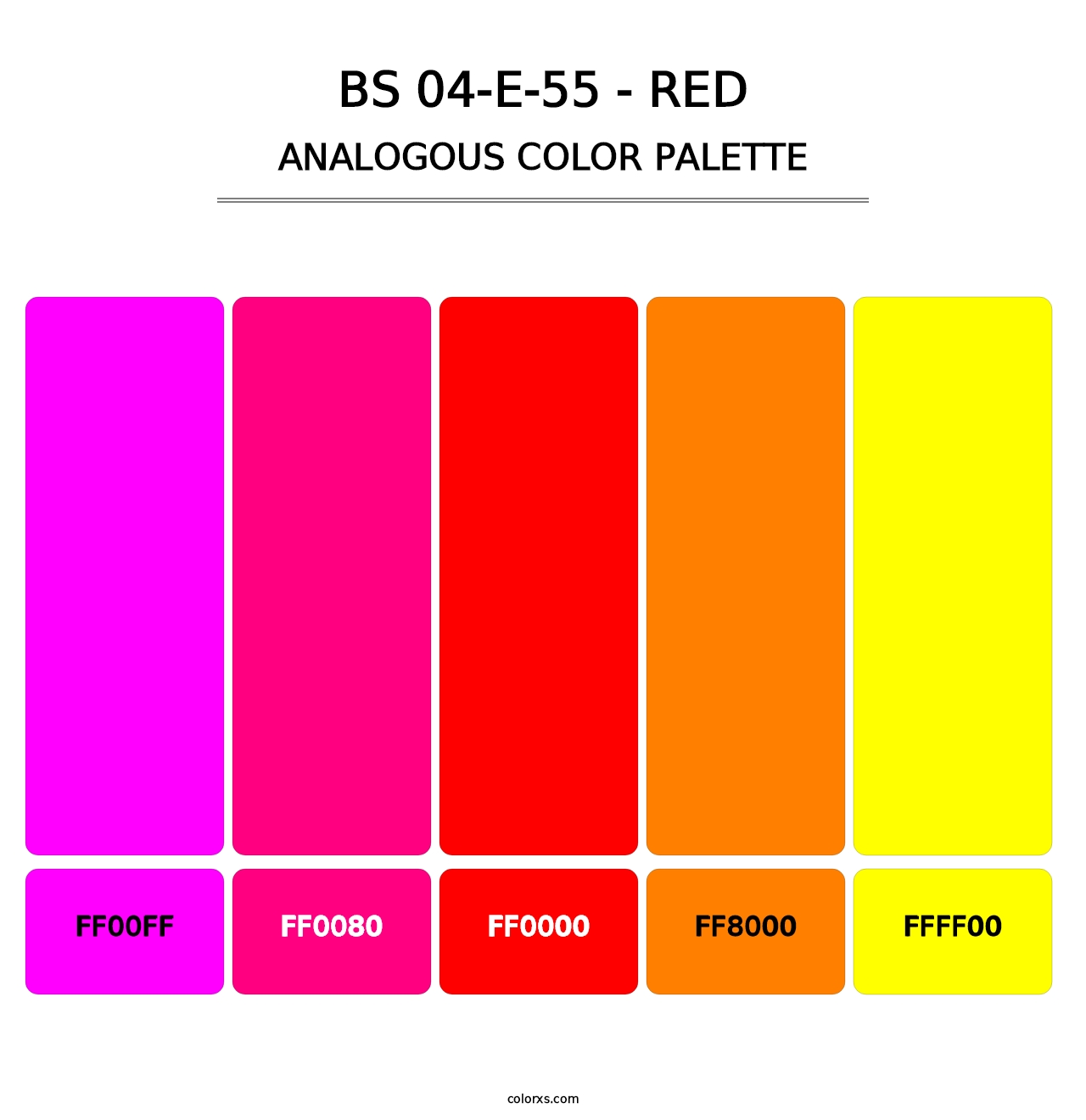 BS 04-E-55 - Red - Analogous Color Palette