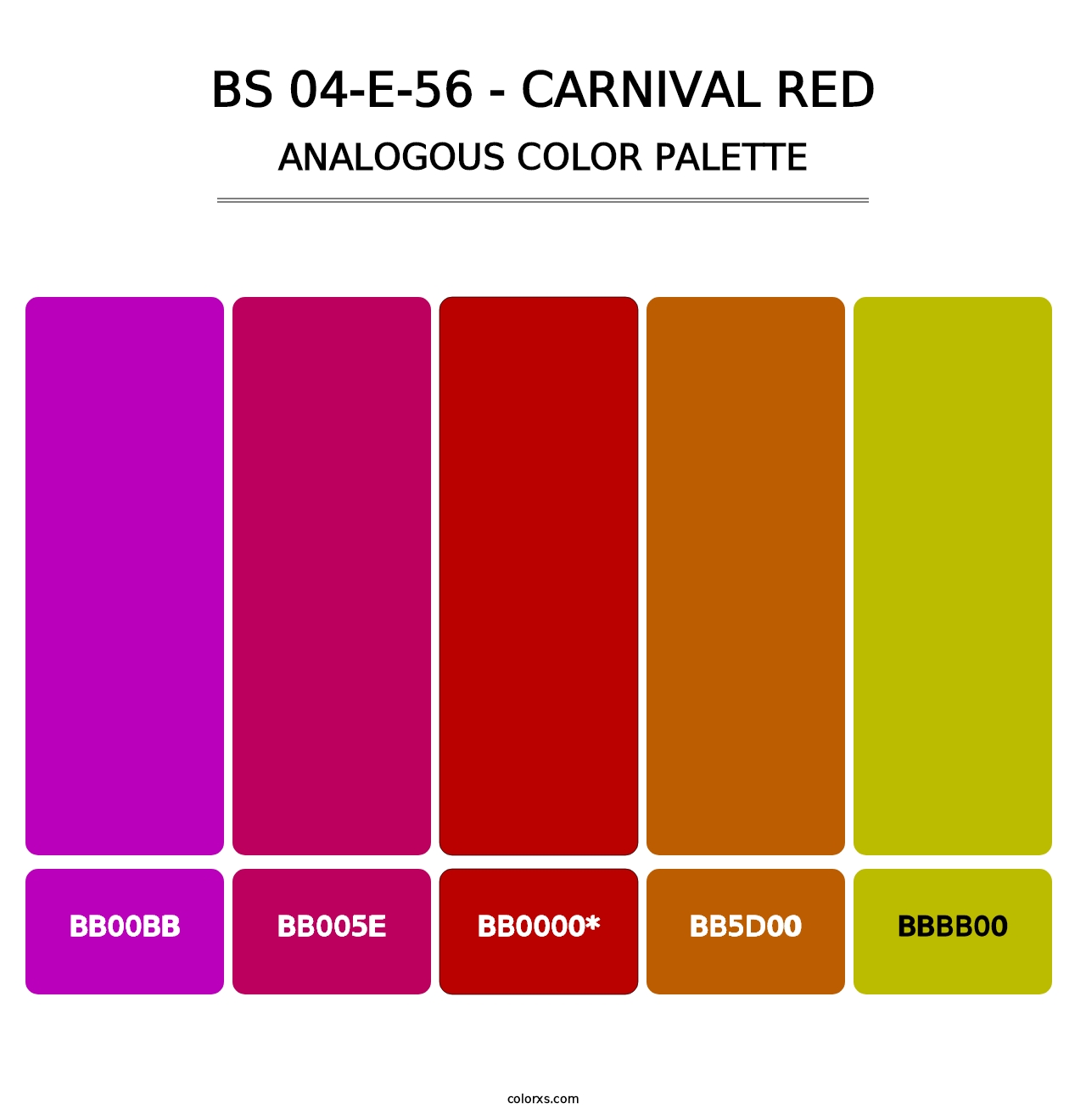 BS 04-E-56 - Carnival Red - Analogous Color Palette