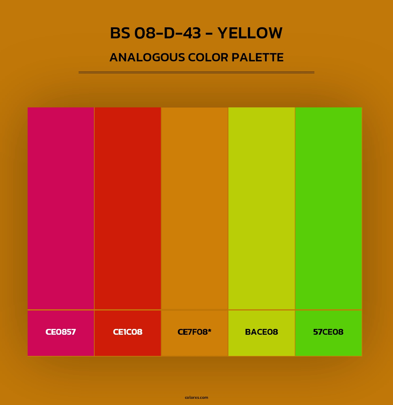 BS 08-D-43 - Yellow - Analogous Color Palette