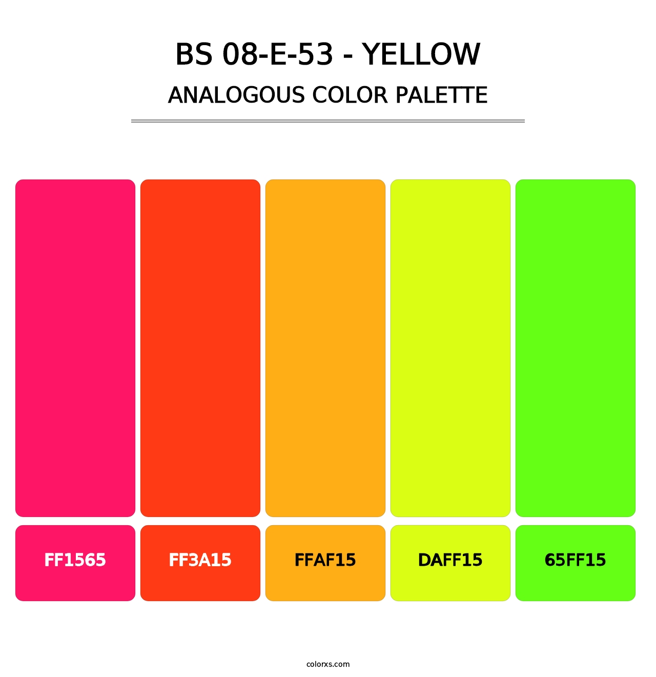 BS 08-E-53 - Yellow - Analogous Color Palette