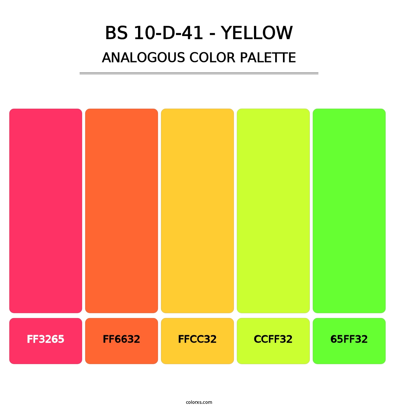 BS 10-D-41 - Yellow - Analogous Color Palette
