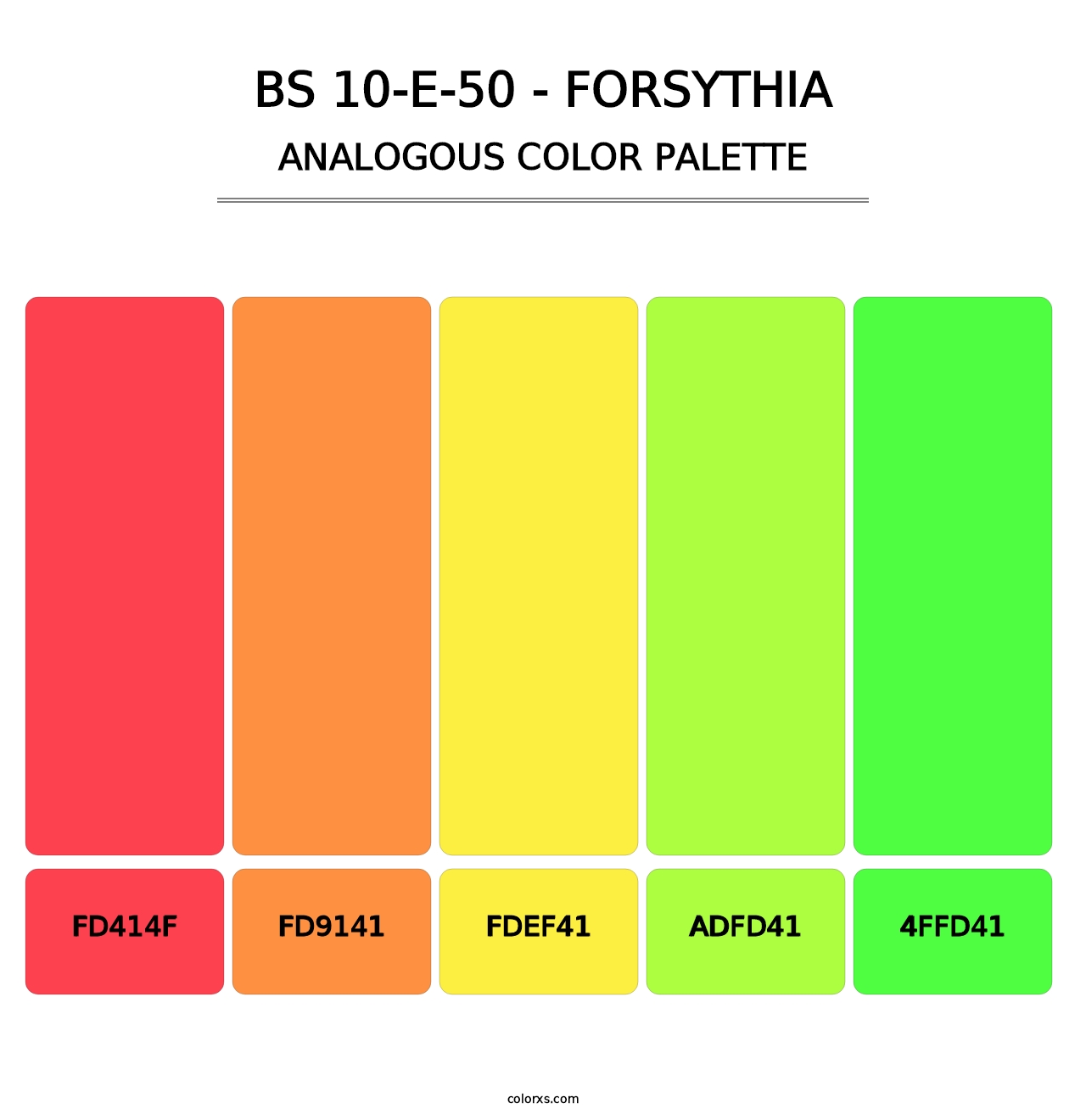 BS 10-E-50 - Forsythia - Analogous Color Palette