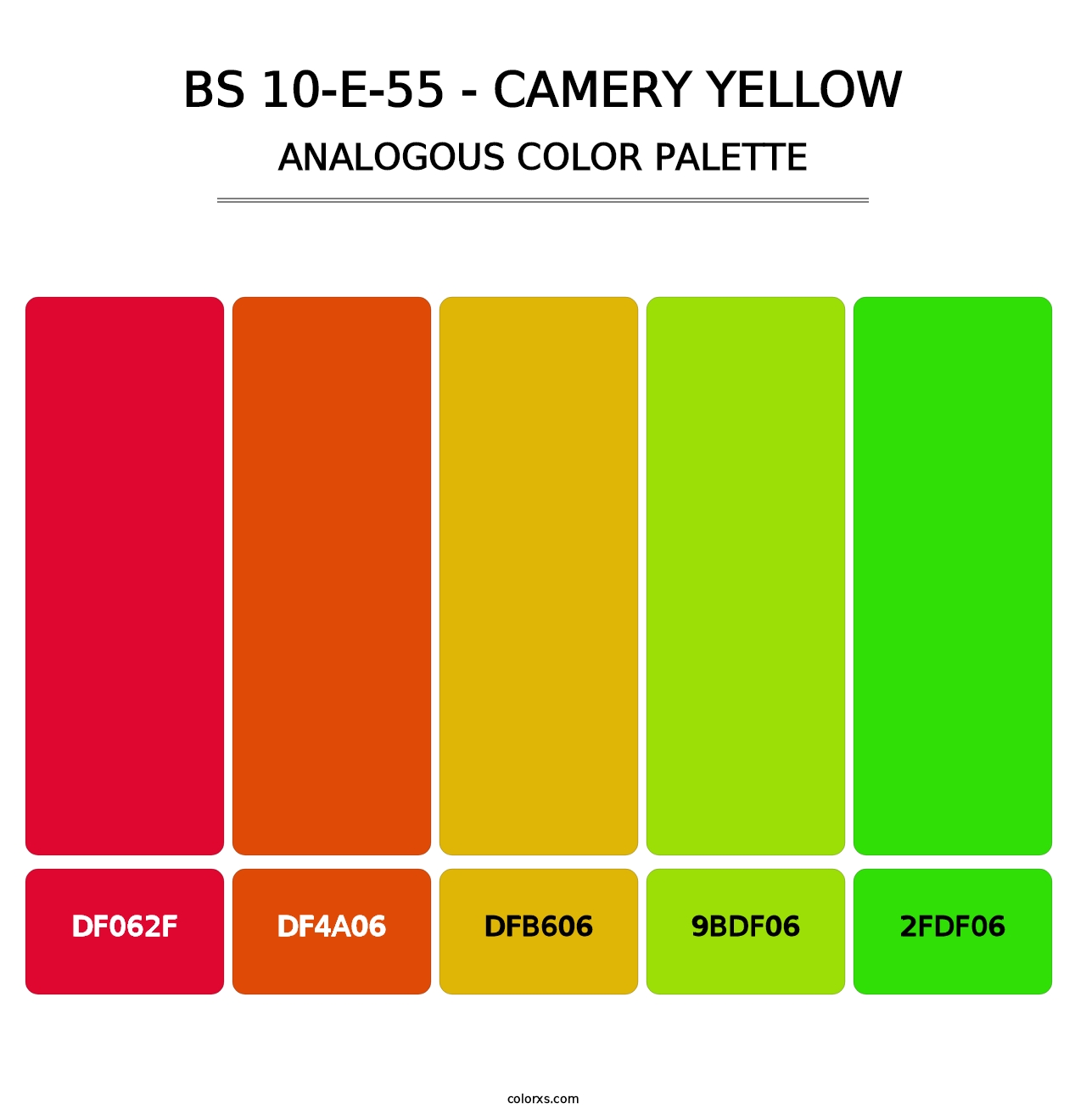 BS 10-E-55 - Camery Yellow - Analogous Color Palette