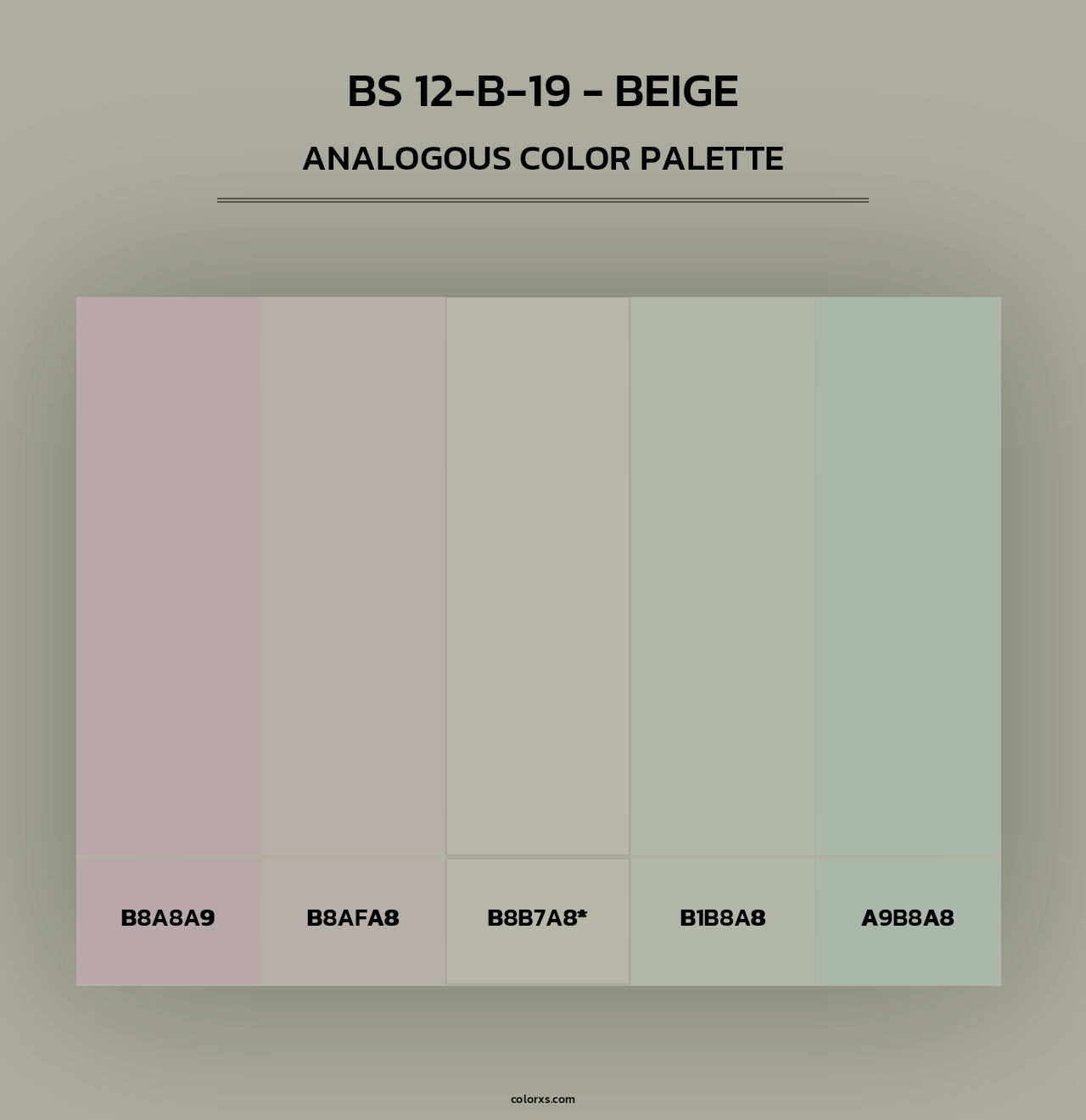 BS 12-B-19 - Beige - Analogous Color Palette