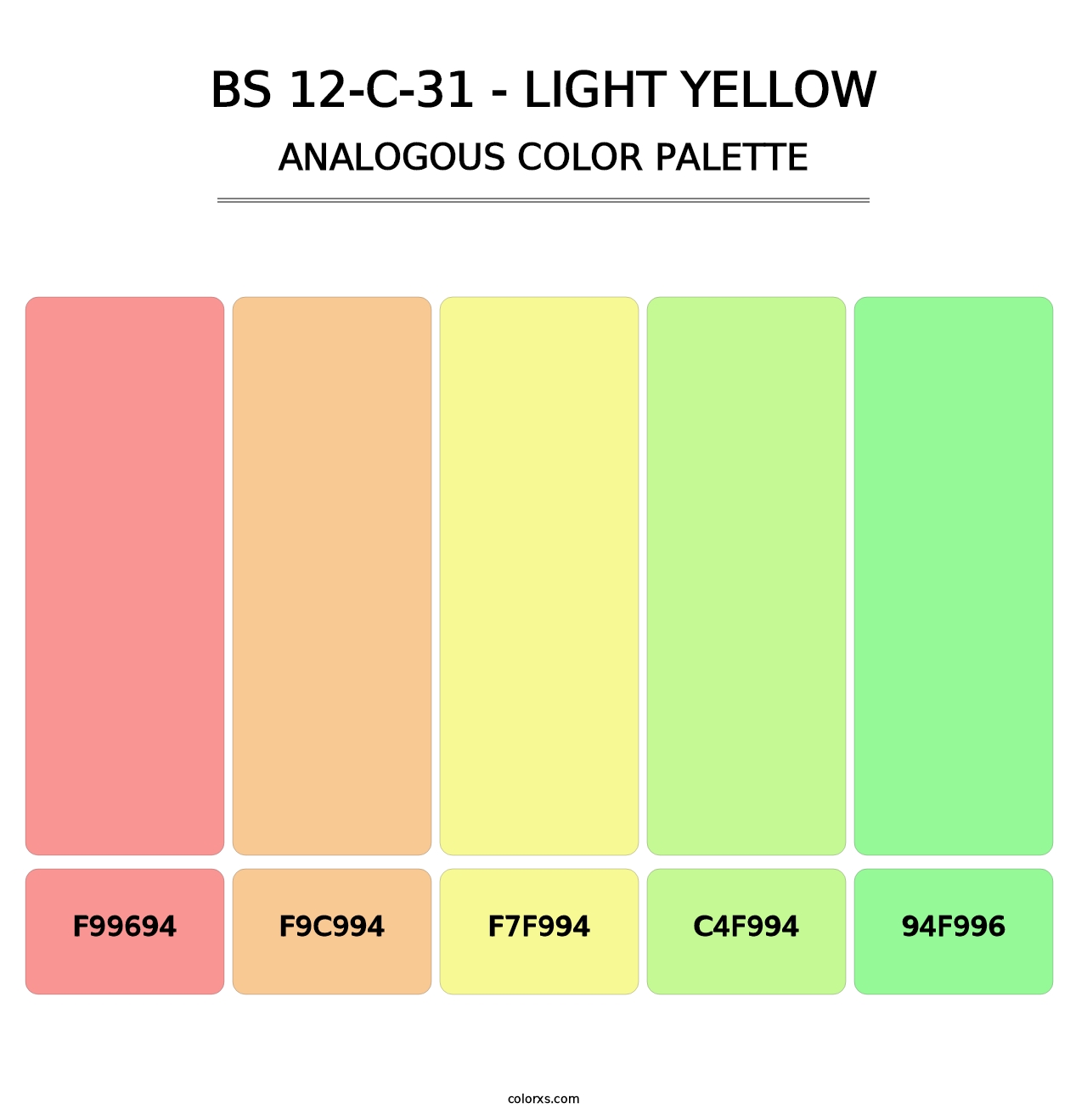 BS 12-C-31 - Light Yellow - Analogous Color Palette
