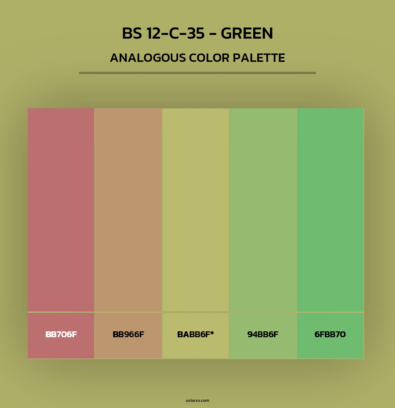 BS 12-C-35 - Green - Analogous Color Palette