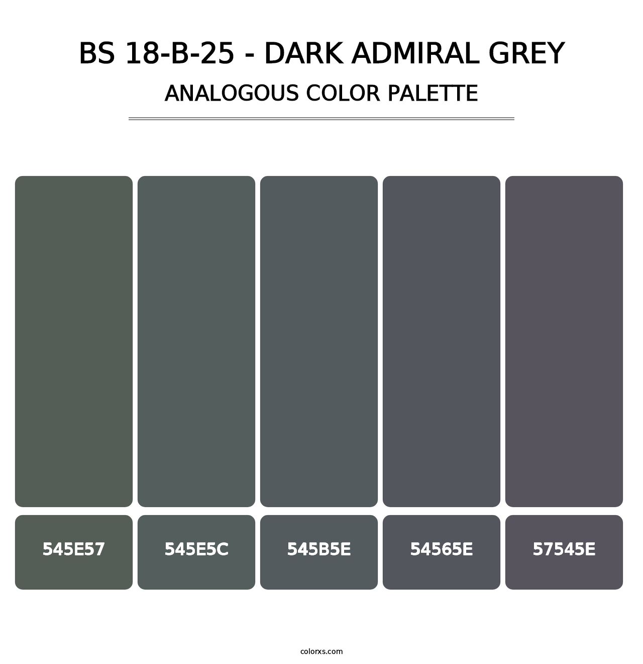 BS 18-B-25 - Dark Admiral Grey - Analogous Color Palette