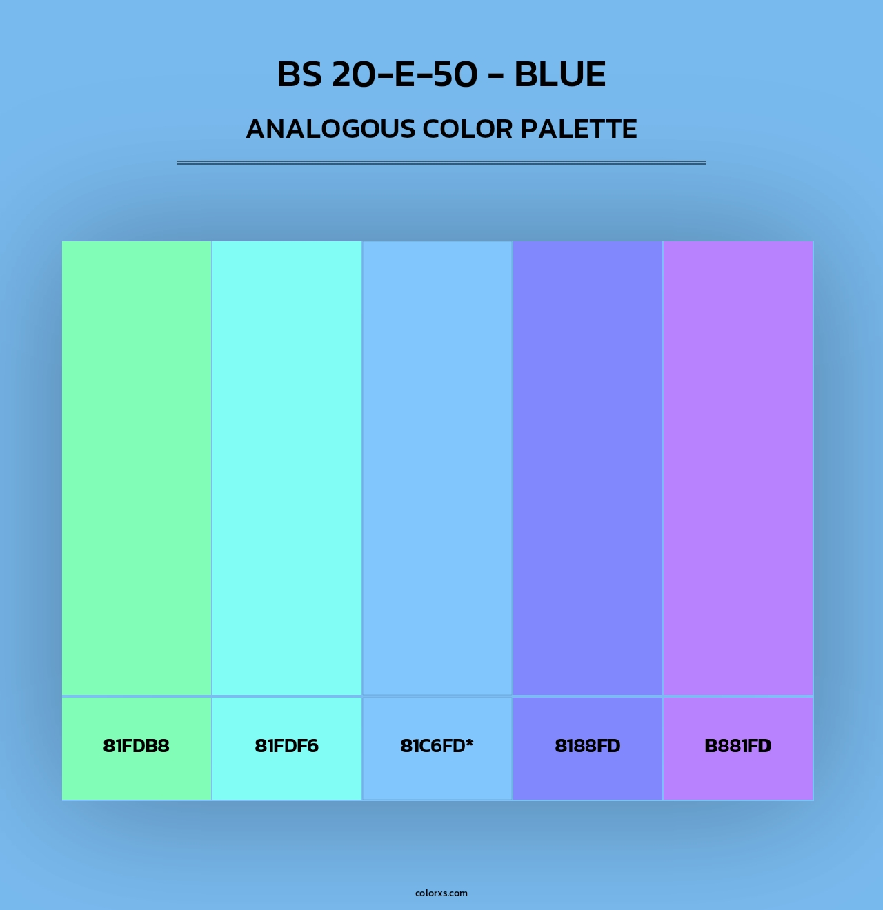 BS 20-E-50 - Blue - Analogous Color Palette