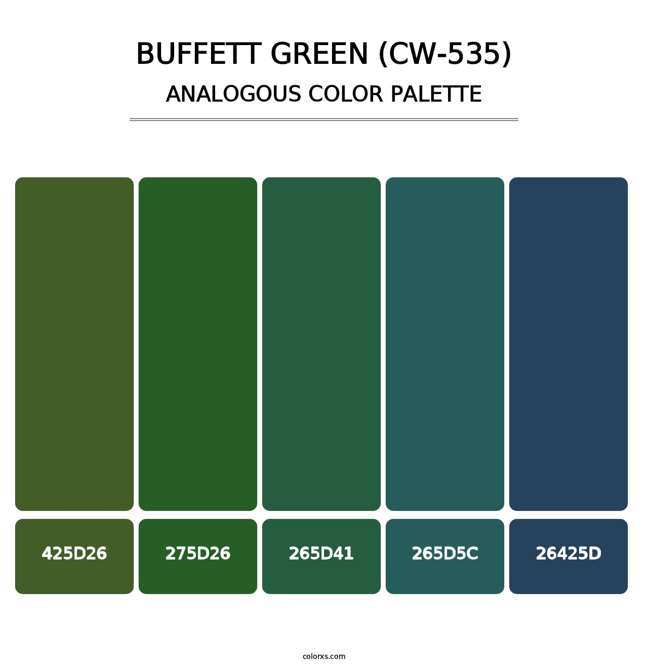 Buffett Green (CW-535) - Analogous Color Palette