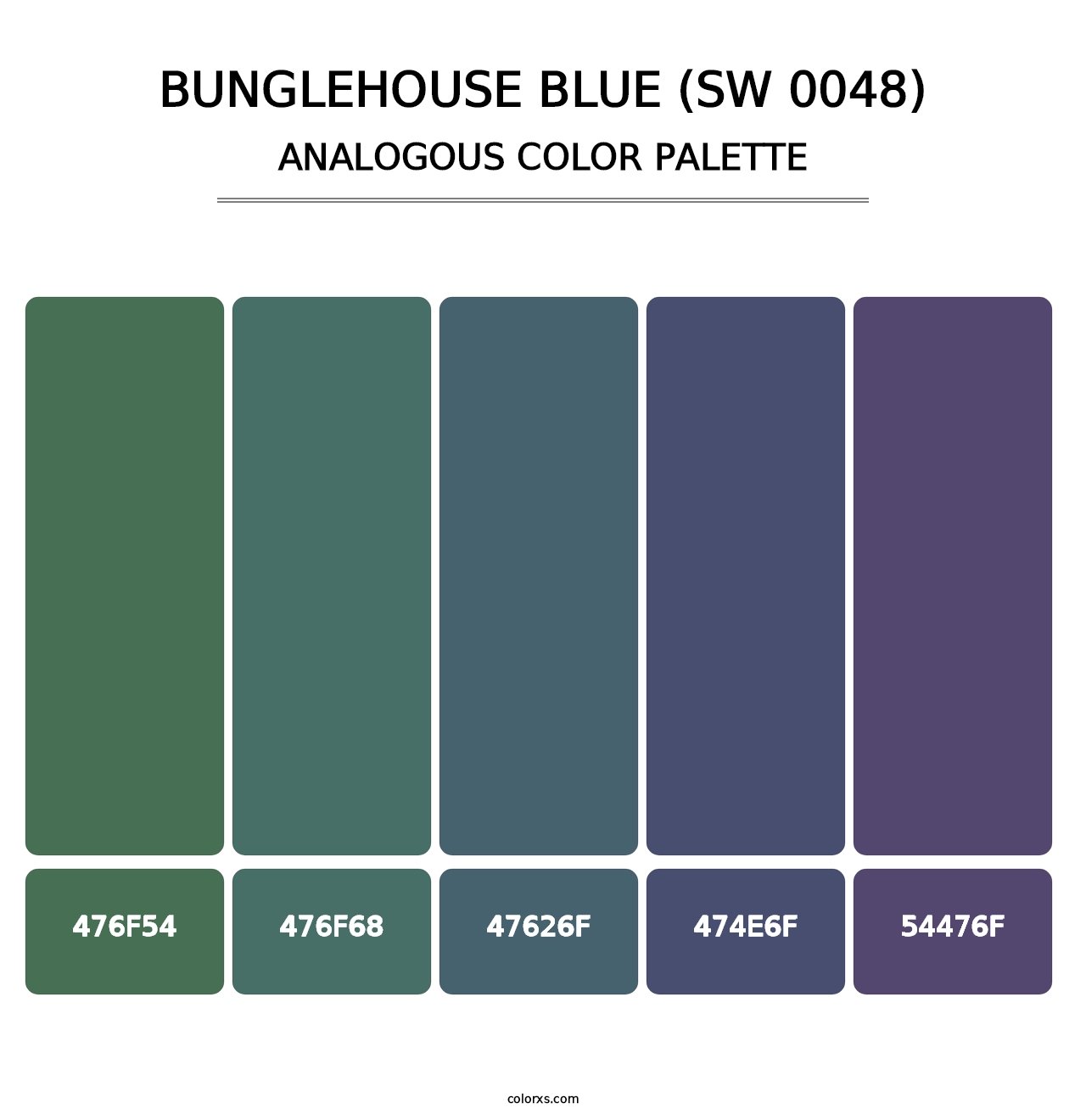 Bunglehouse Blue (SW 0048) - Analogous Color Palette