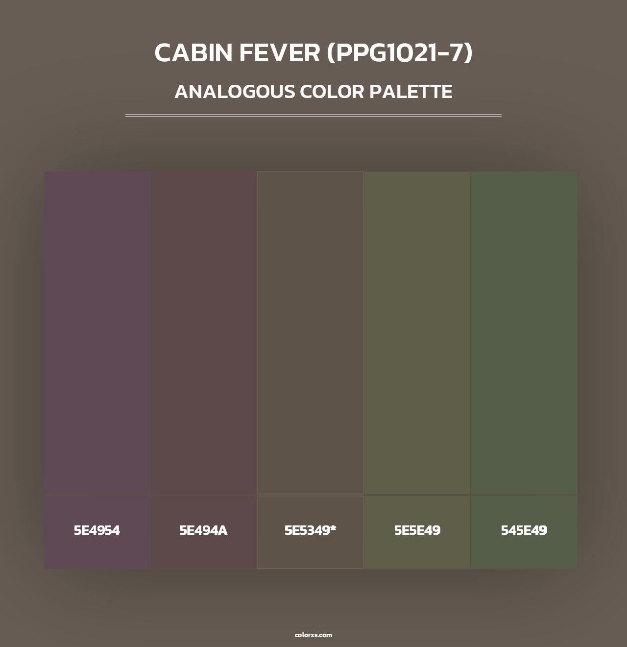 Cabin Fever (PPG1021-7) - Analogous Color Palette