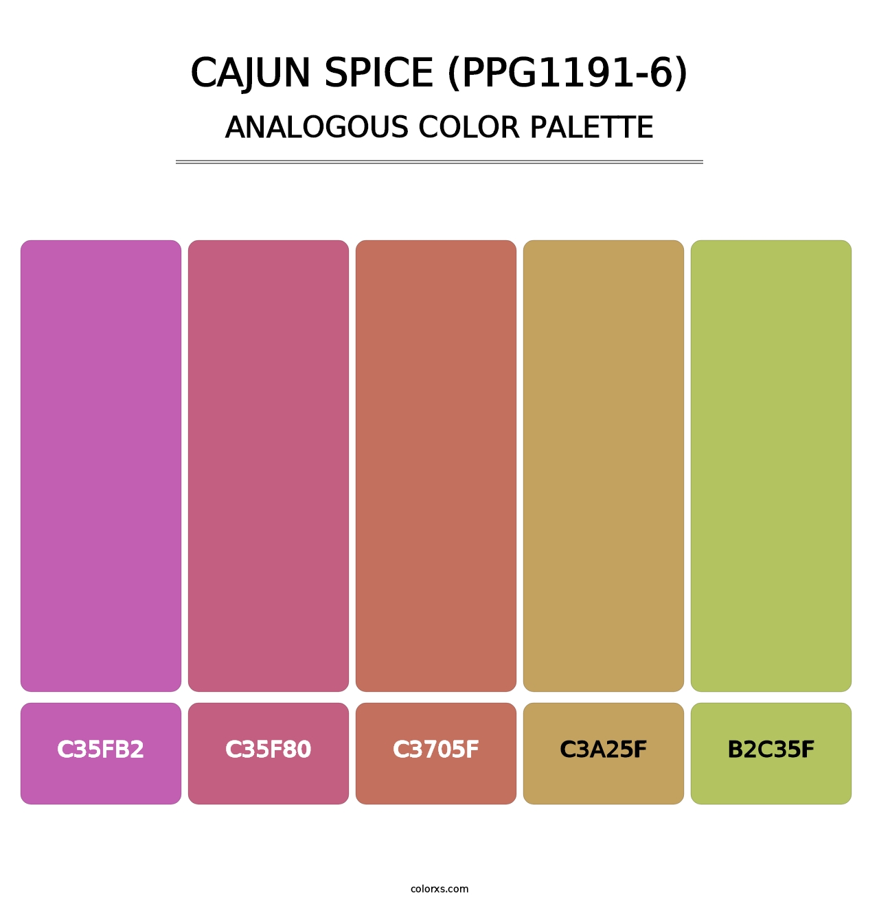Cajun Spice (PPG1191-6) - Analogous Color Palette