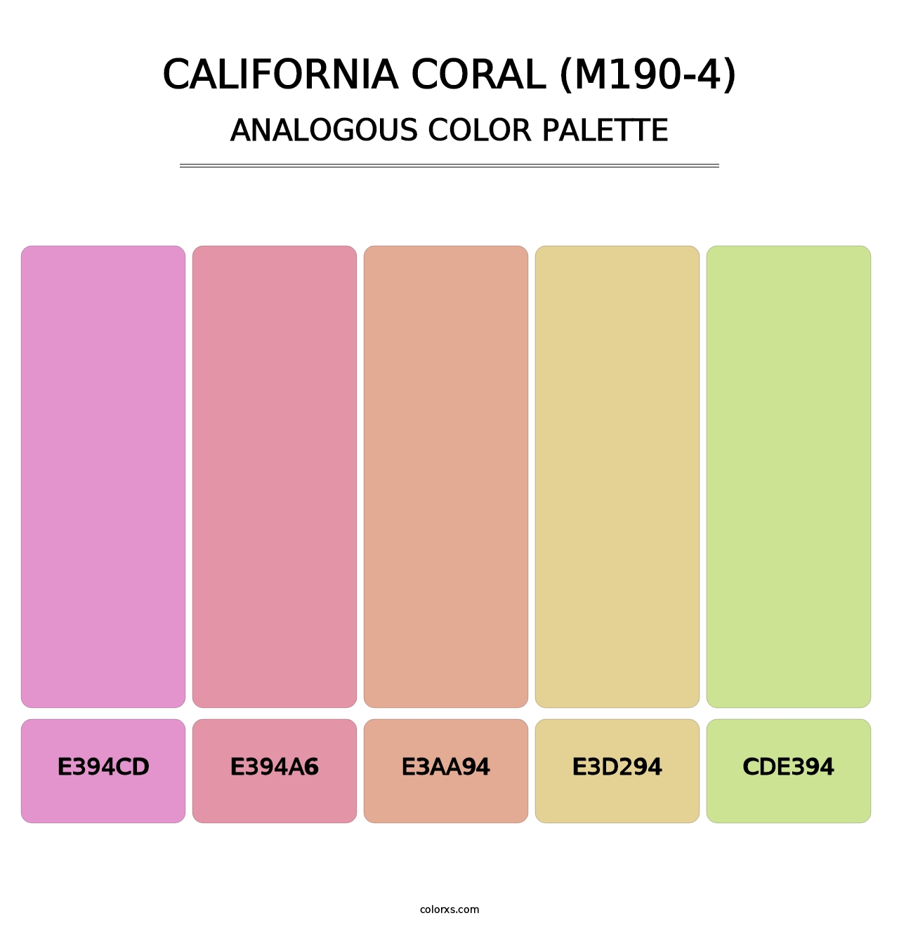 California Coral (M190-4) - Analogous Color Palette