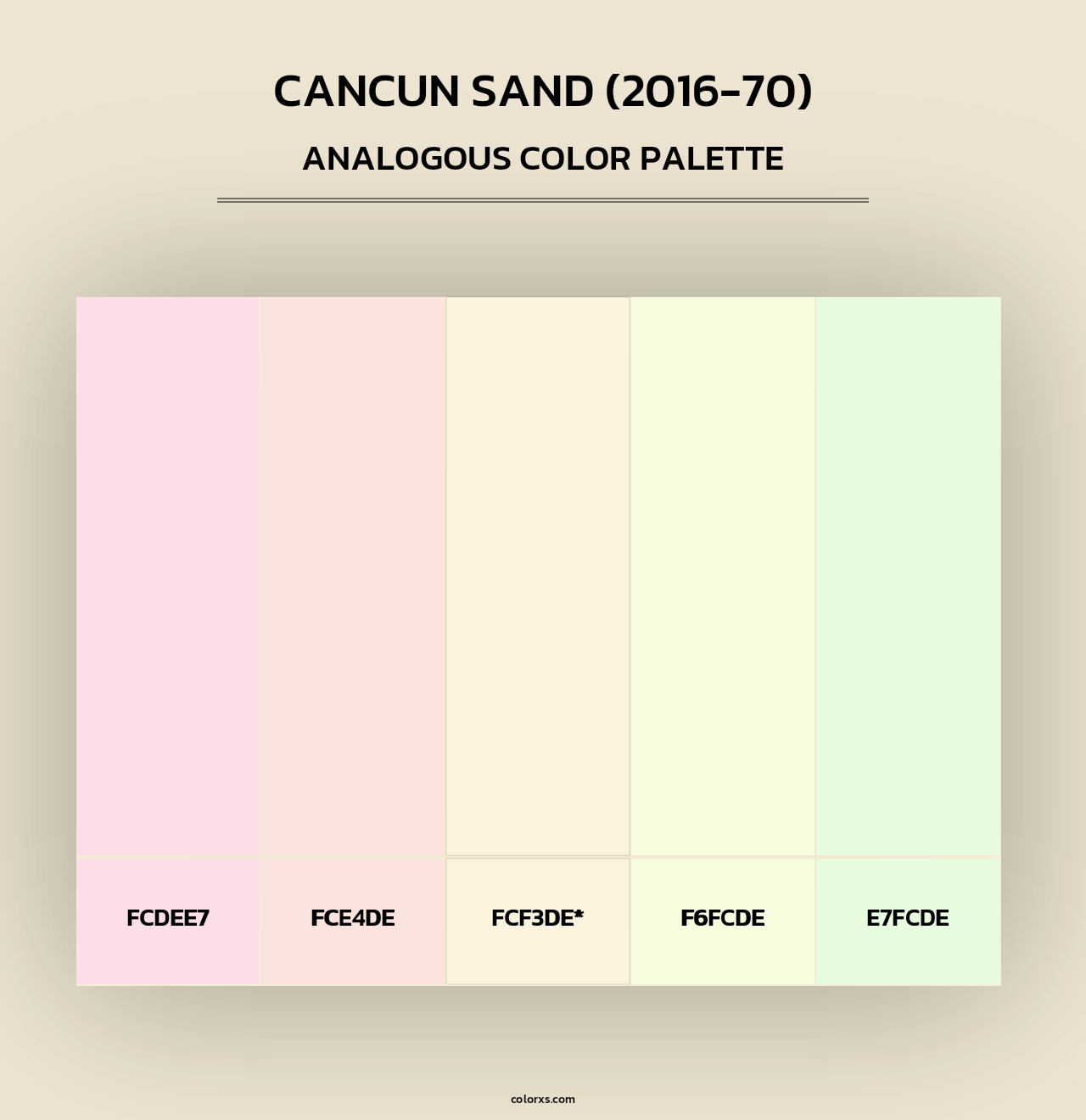Cancun Sand (2016-70) - Analogous Color Palette