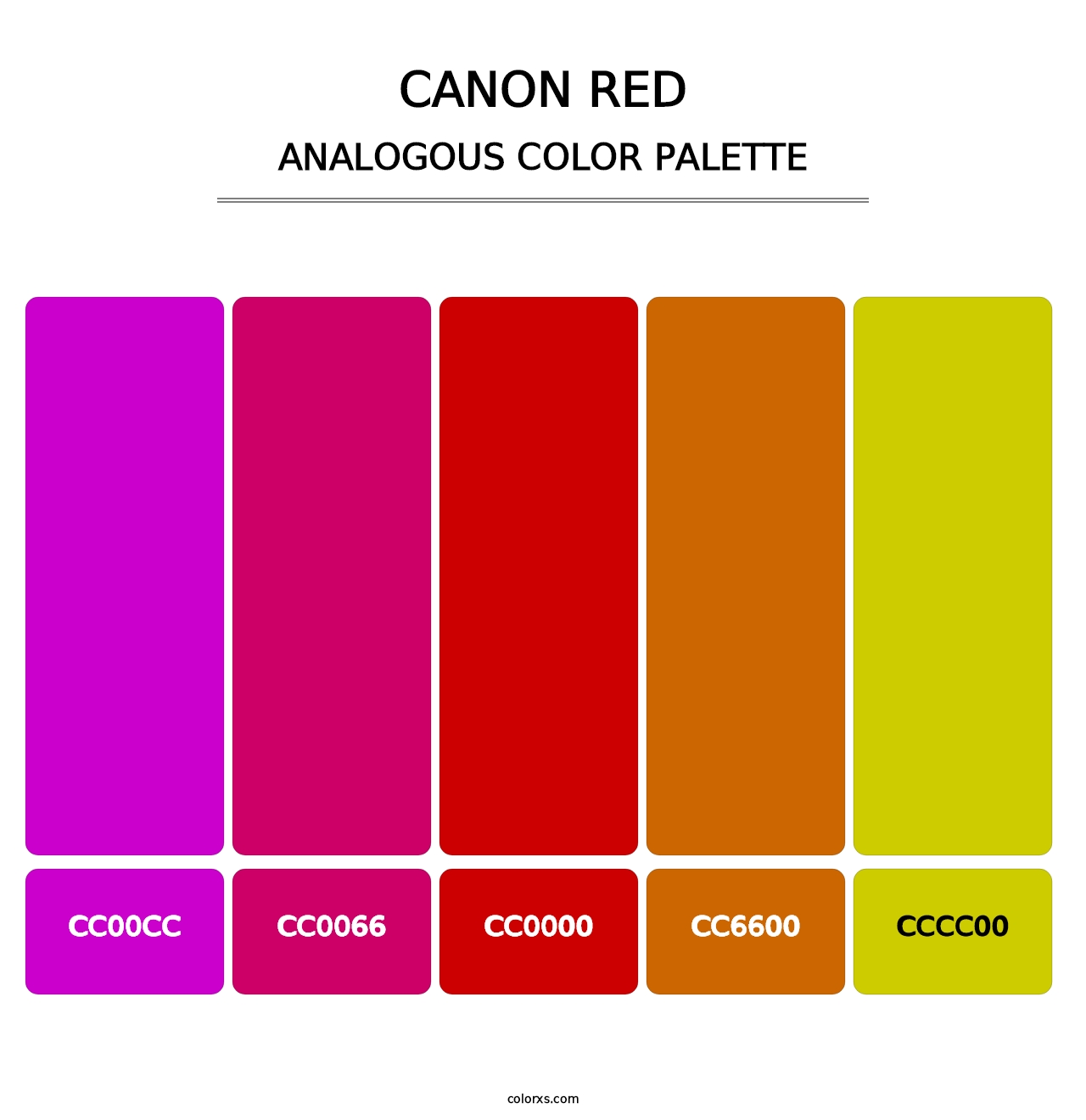 Canon Red - Analogous Color Palette