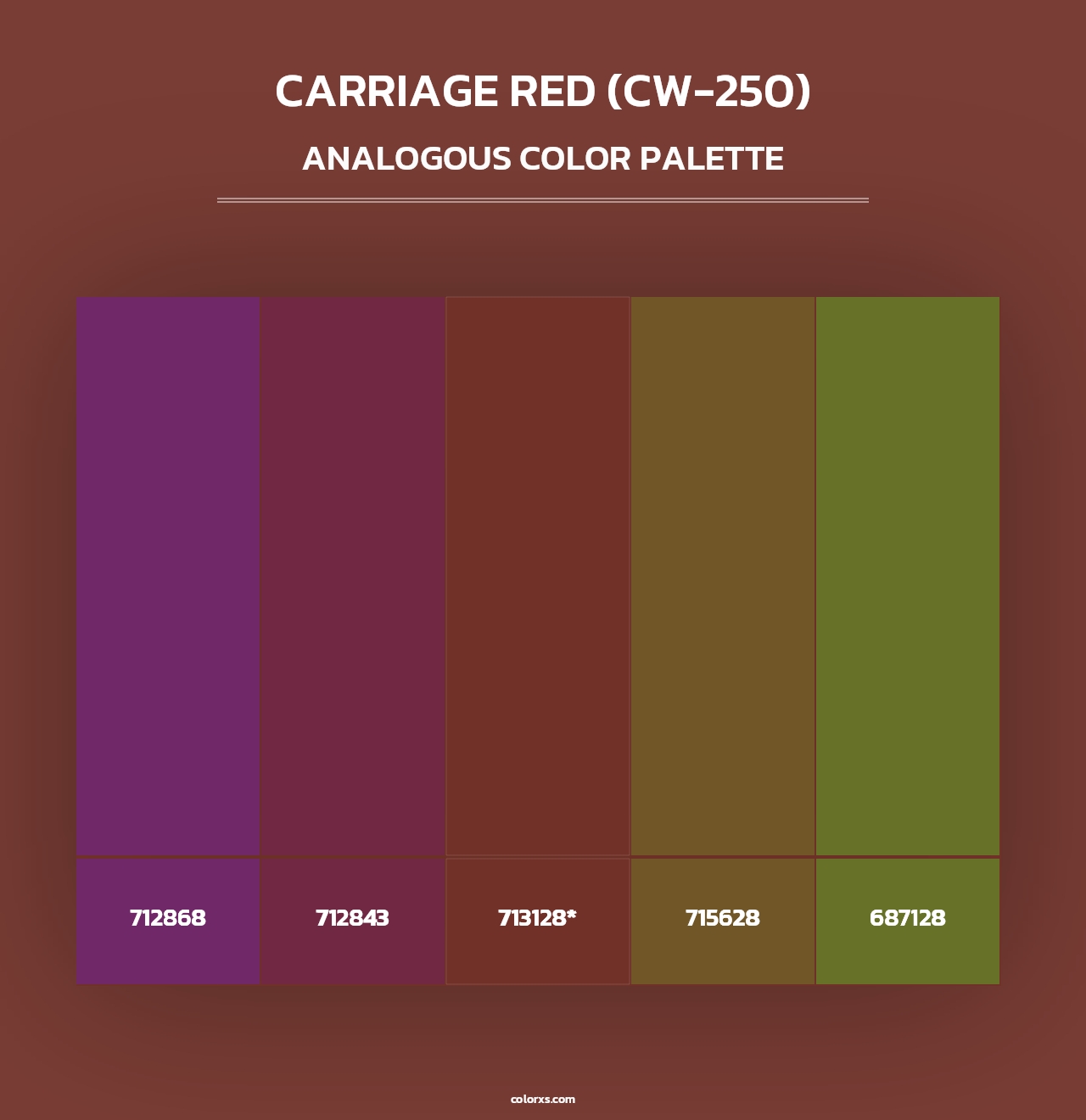 Carriage Red (CW-250) - Analogous Color Palette