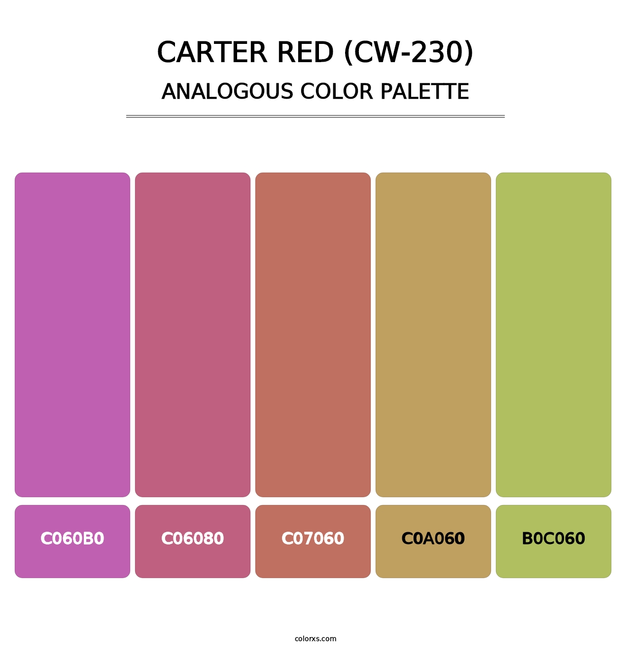 Carter Red (CW-230) - Analogous Color Palette