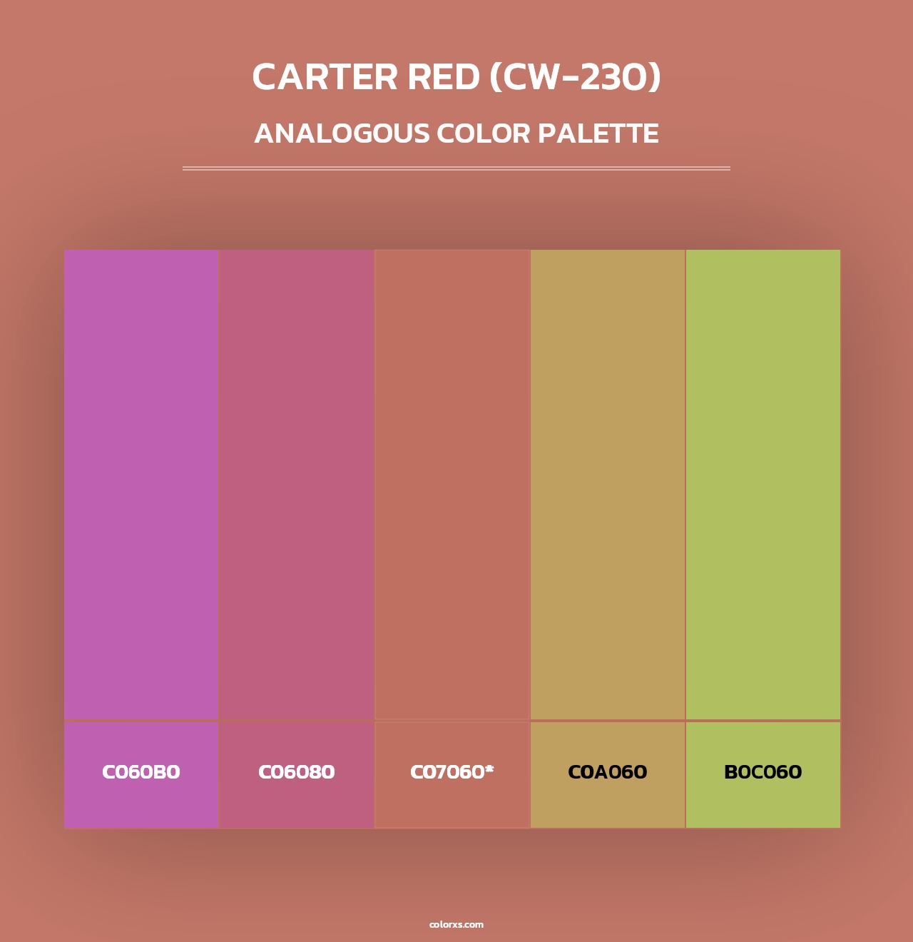 Carter Red (CW-230) - Analogous Color Palette