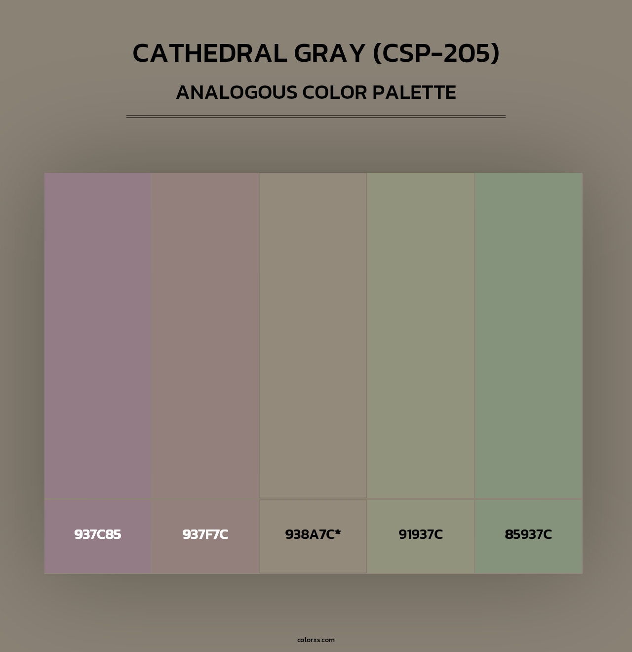 Cathedral Gray (CSP-205) - Analogous Color Palette