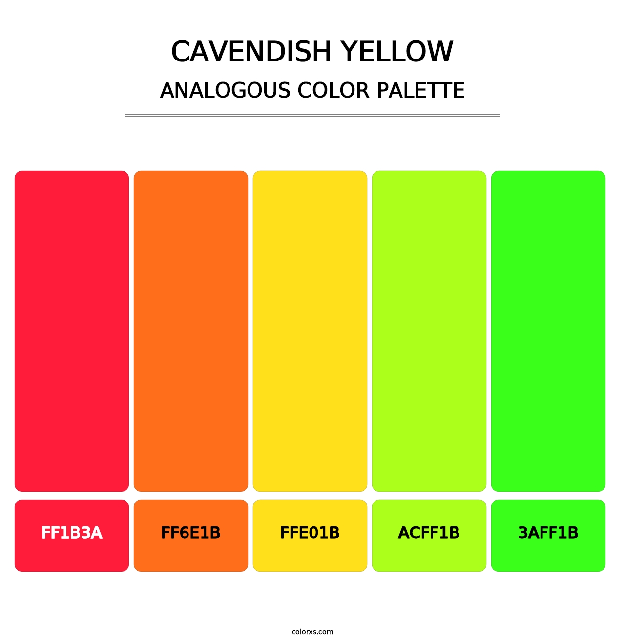 Cavendish Yellow - Analogous Color Palette