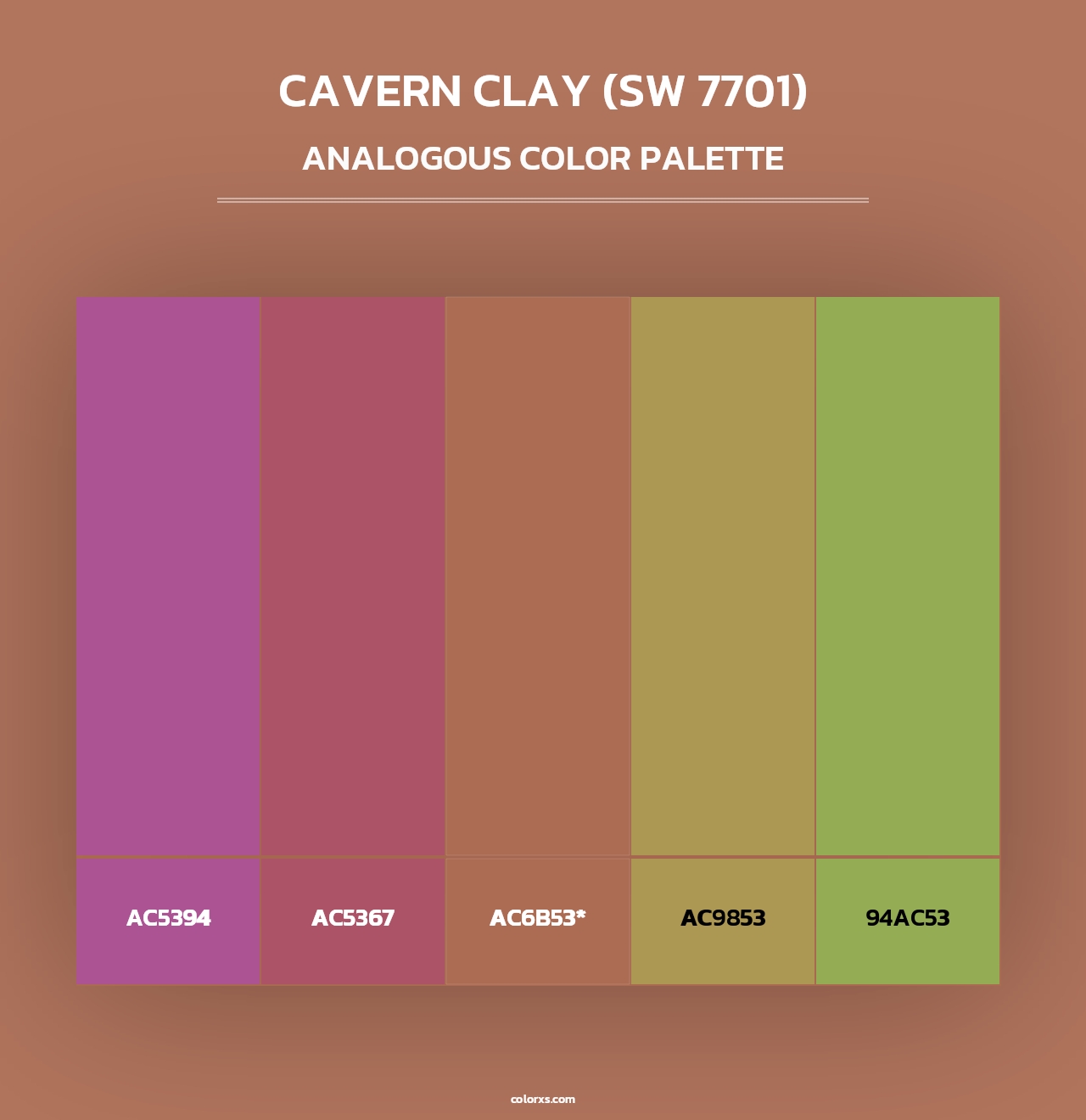 Cavern Clay (SW 7701) - Analogous Color Palette