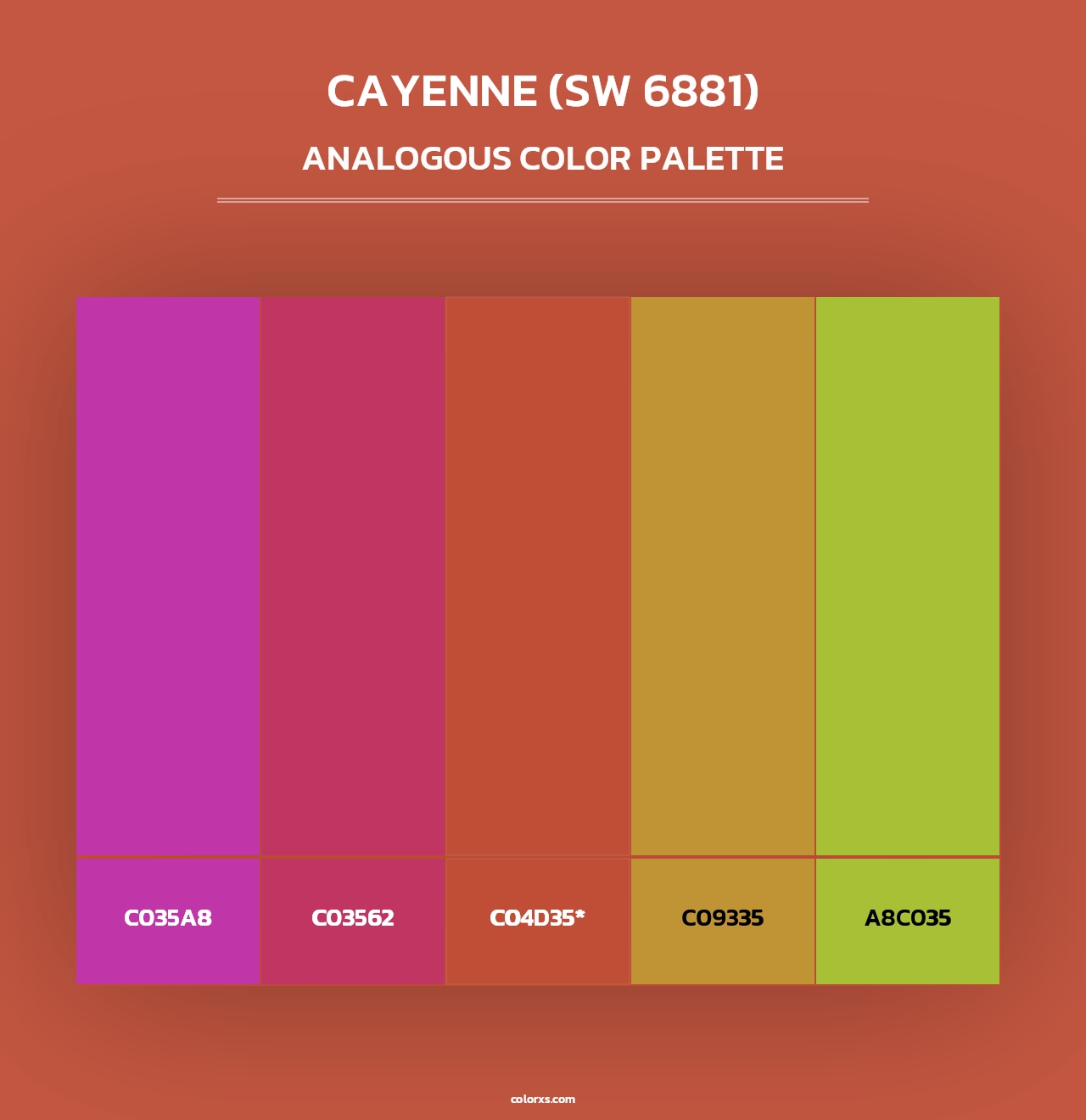 Cayenne (SW 6881) - Analogous Color Palette
