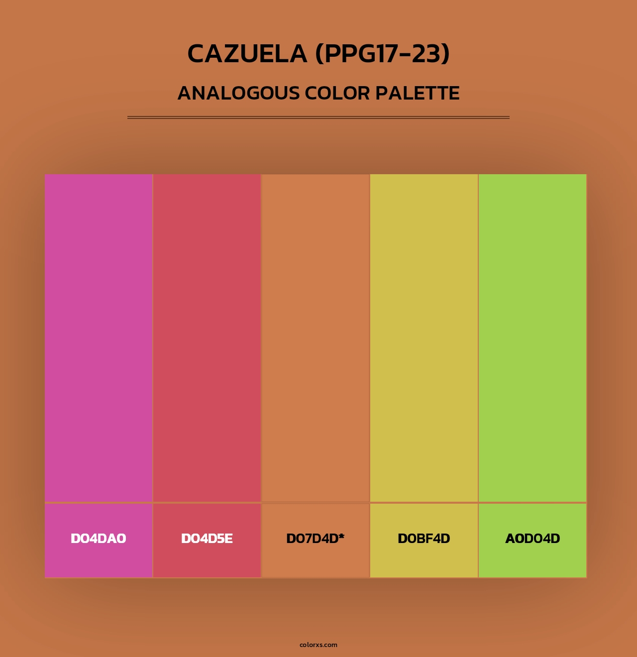 Cazuela (PPG17-23) - Analogous Color Palette