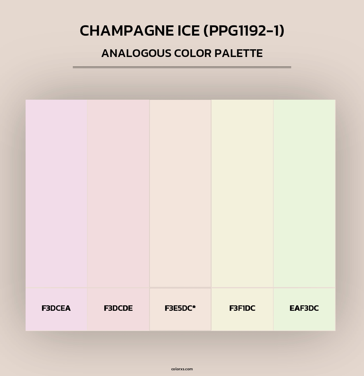 Champagne Ice (PPG1192-1) - Analogous Color Palette