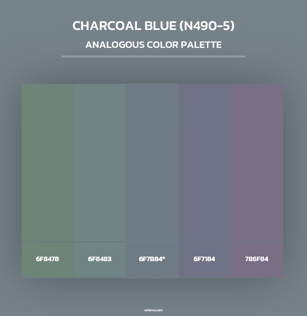 Charcoal Blue (N490-5) - Analogous Color Palette