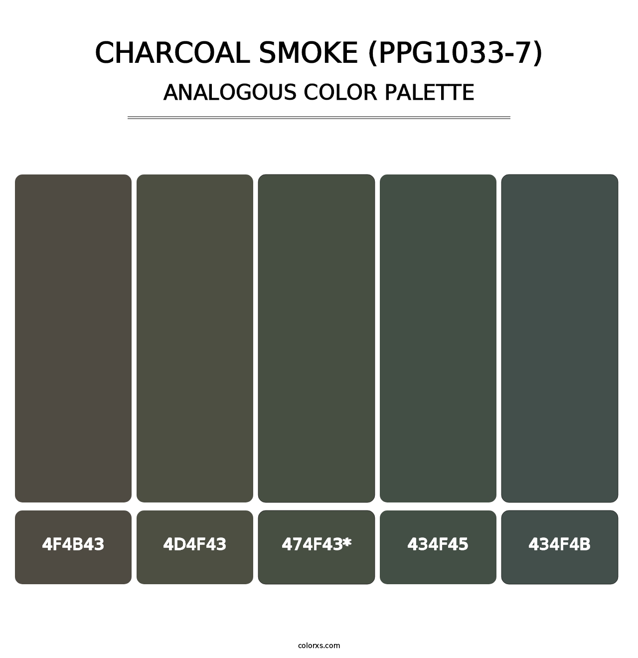 Charcoal Smoke (PPG1033-7) - Analogous Color Palette