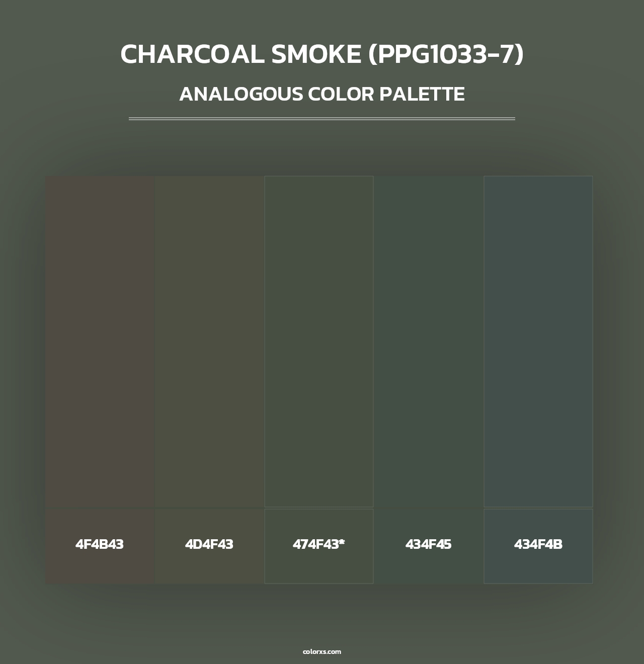 Charcoal Smoke (PPG1033-7) - Analogous Color Palette