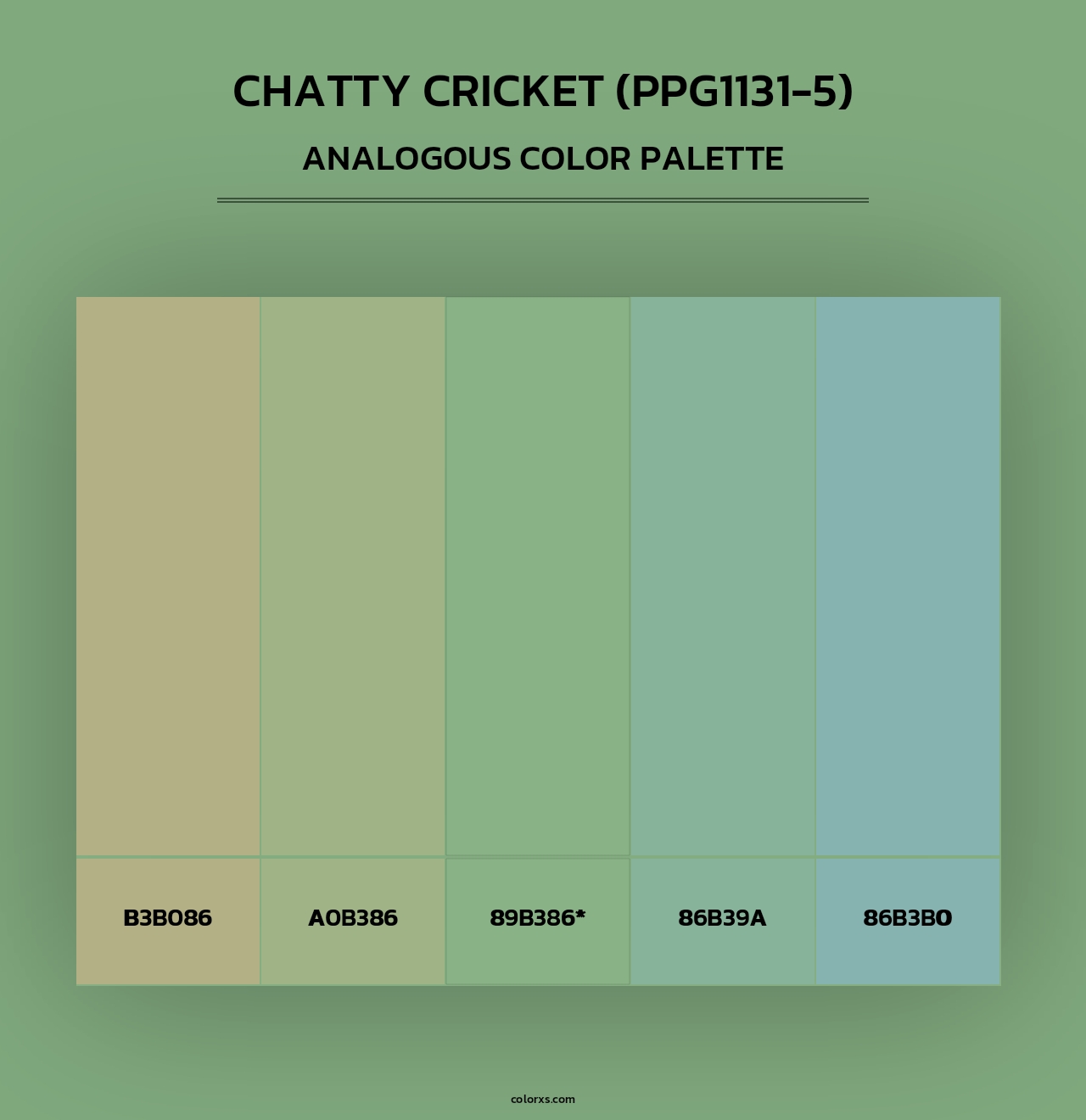 Chatty Cricket (PPG1131-5) - Analogous Color Palette
