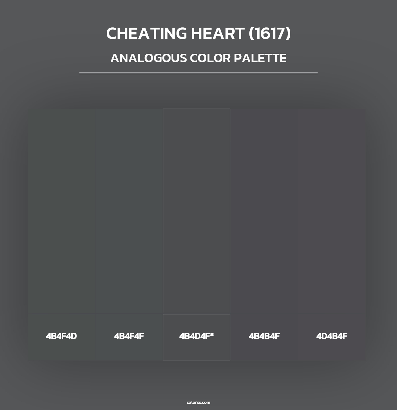 Cheating Heart (1617) - Analogous Color Palette