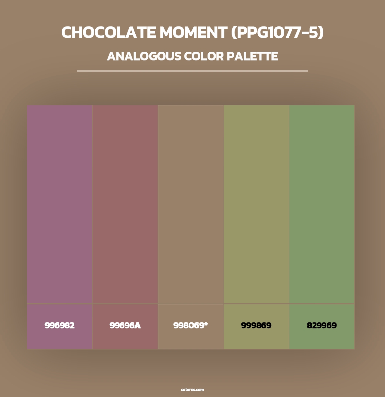 Chocolate Moment (PPG1077-5) - Analogous Color Palette
