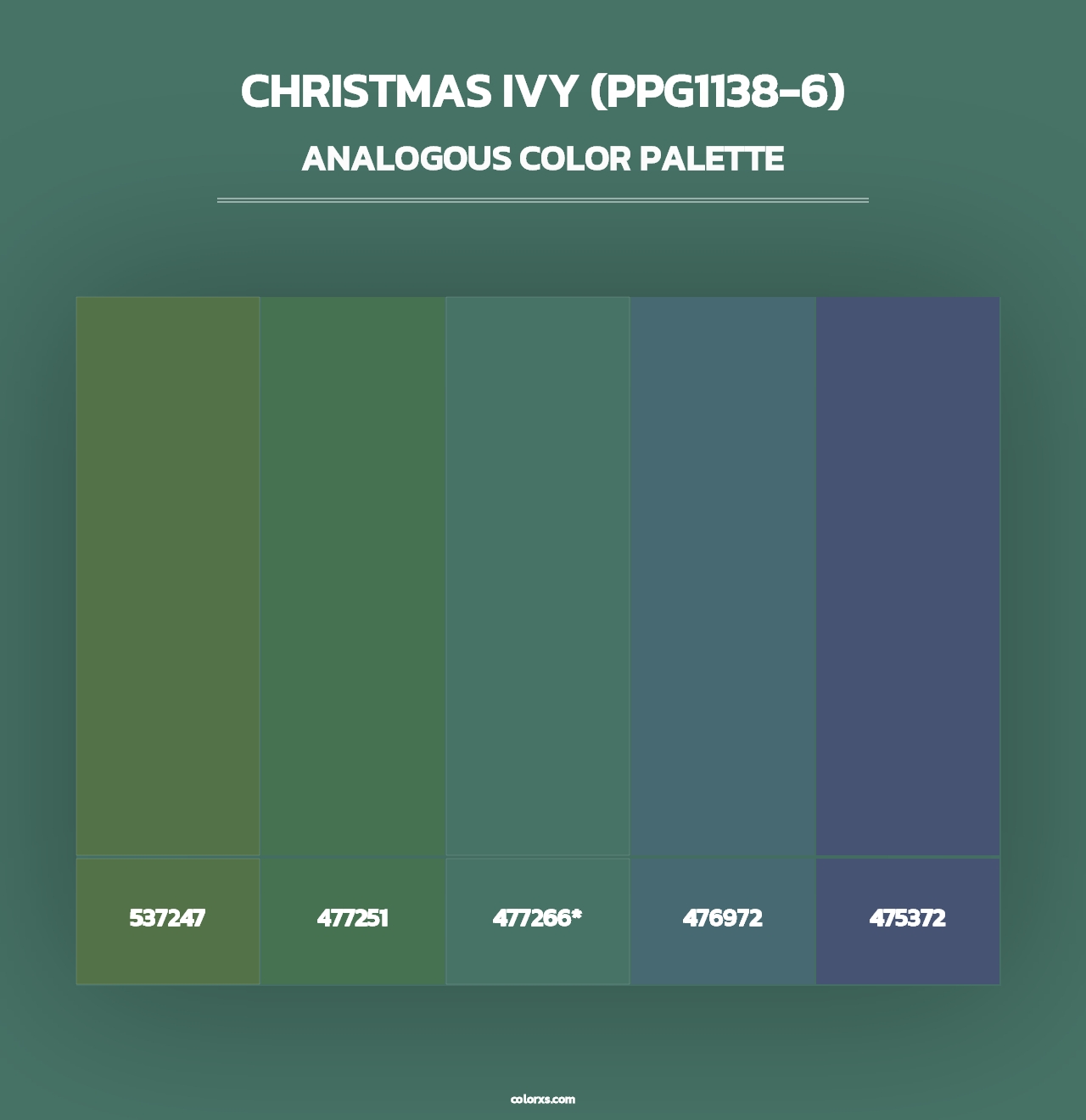 Christmas Ivy (PPG1138-6) - Analogous Color Palette