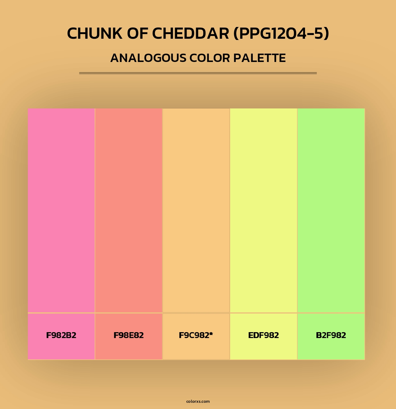 Chunk Of Cheddar (PPG1204-5) - Analogous Color Palette