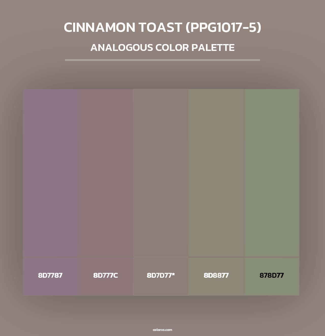 Cinnamon Toast (PPG1017-5) - Analogous Color Palette