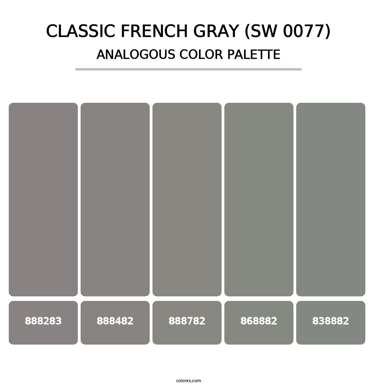 Classic French Gray (SW 0077) - Analogous Color Palette
