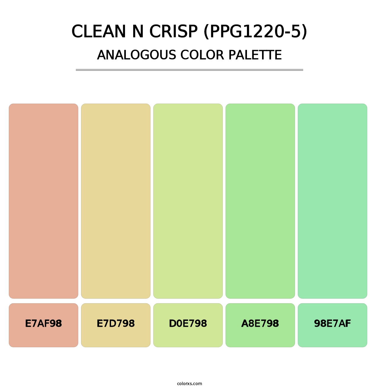 Clean N Crisp (PPG1220-5) - Analogous Color Palette