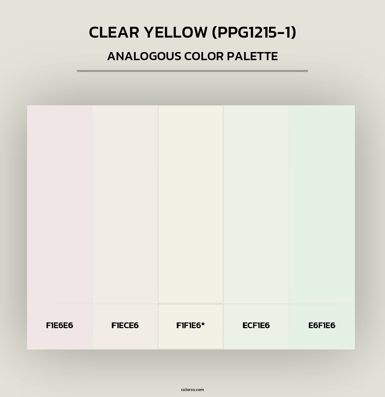 Clear Yellow (PPG1215-1) - Analogous Color Palette
