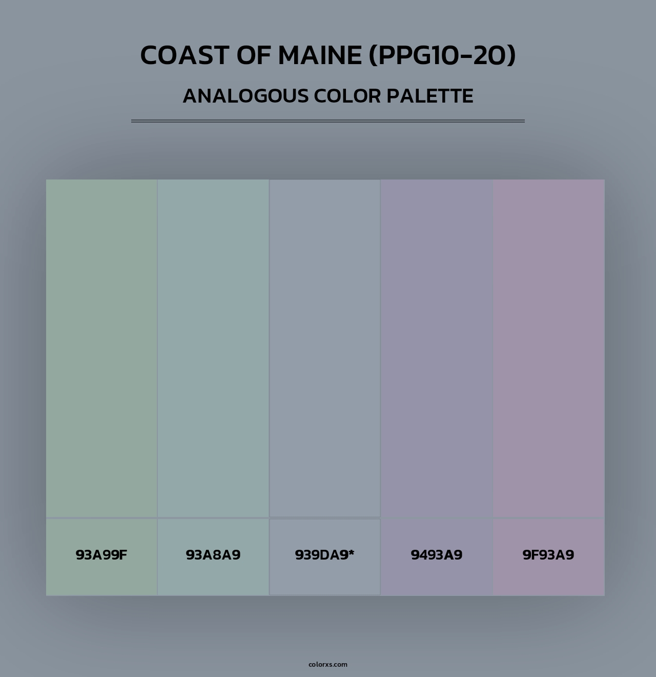 Coast Of Maine (PPG10-20) - Analogous Color Palette