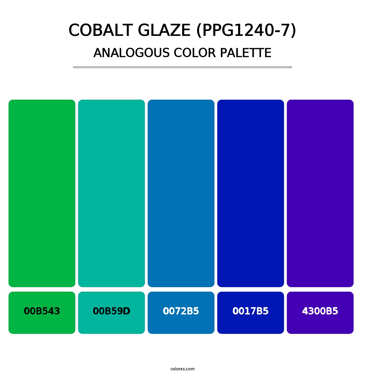 Cobalt Glaze (PPG1240-7) - Analogous Color Palette
