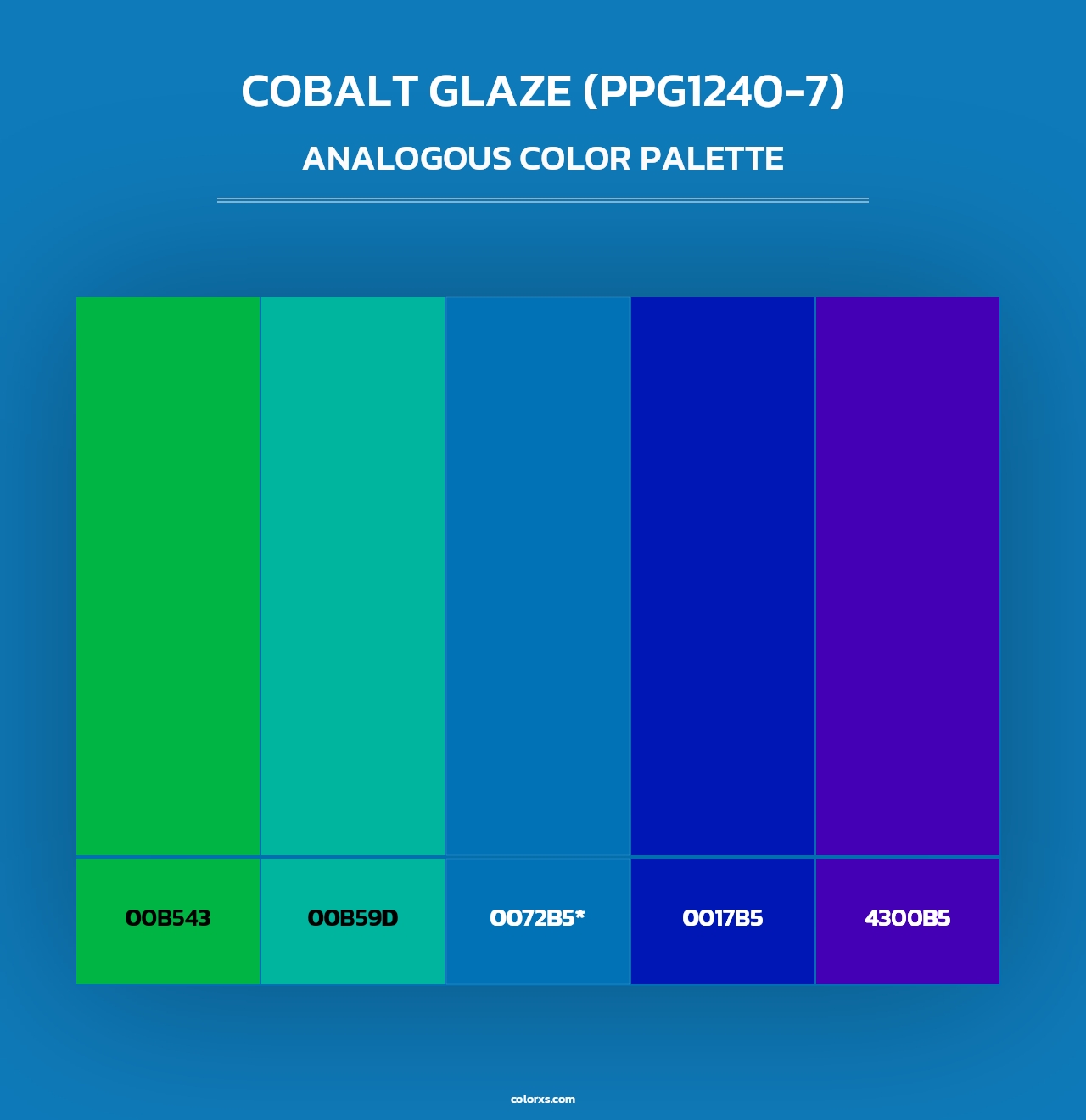 Cobalt Glaze (PPG1240-7) - Analogous Color Palette