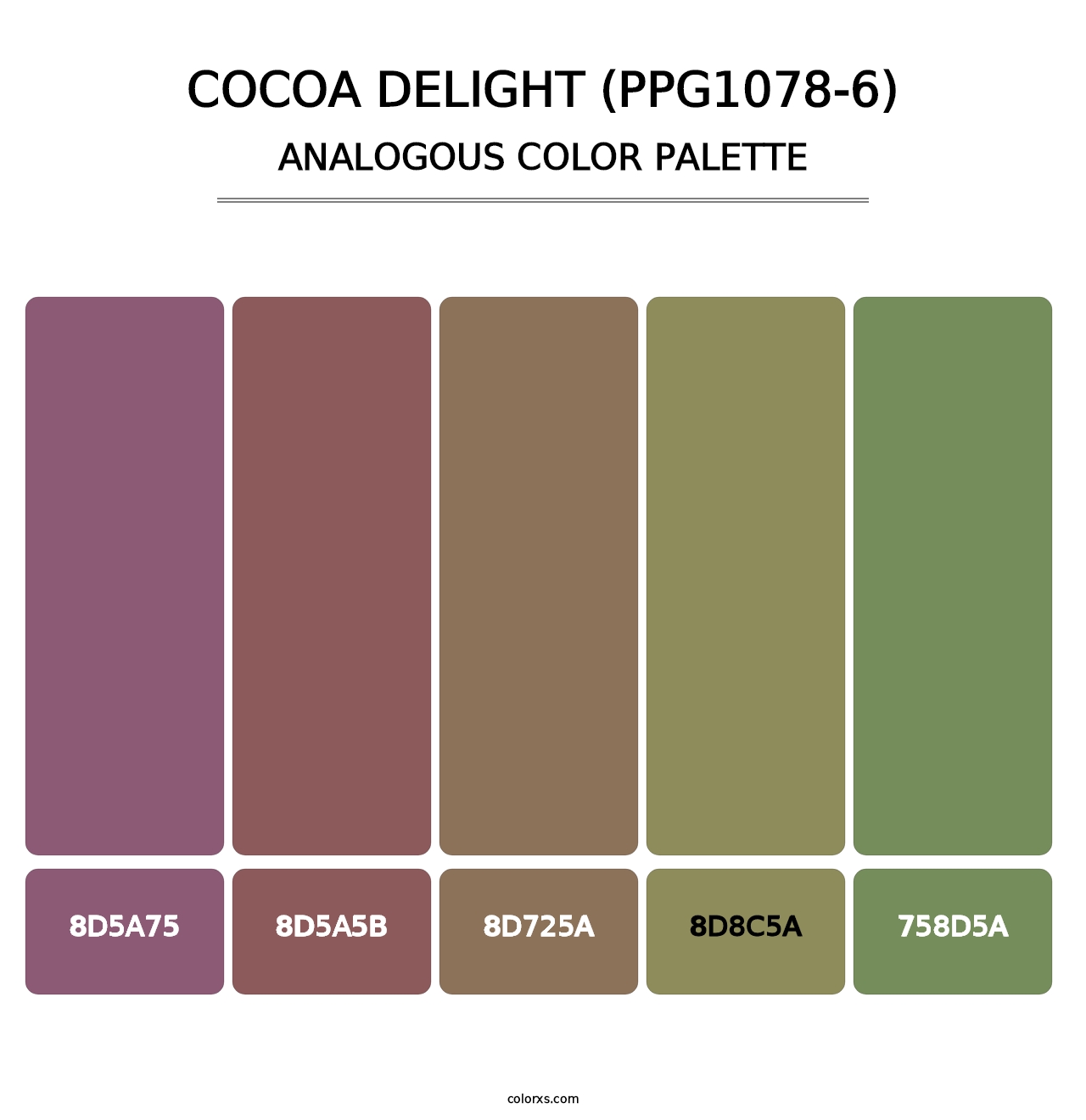 Cocoa Delight (PPG1078-6) - Analogous Color Palette