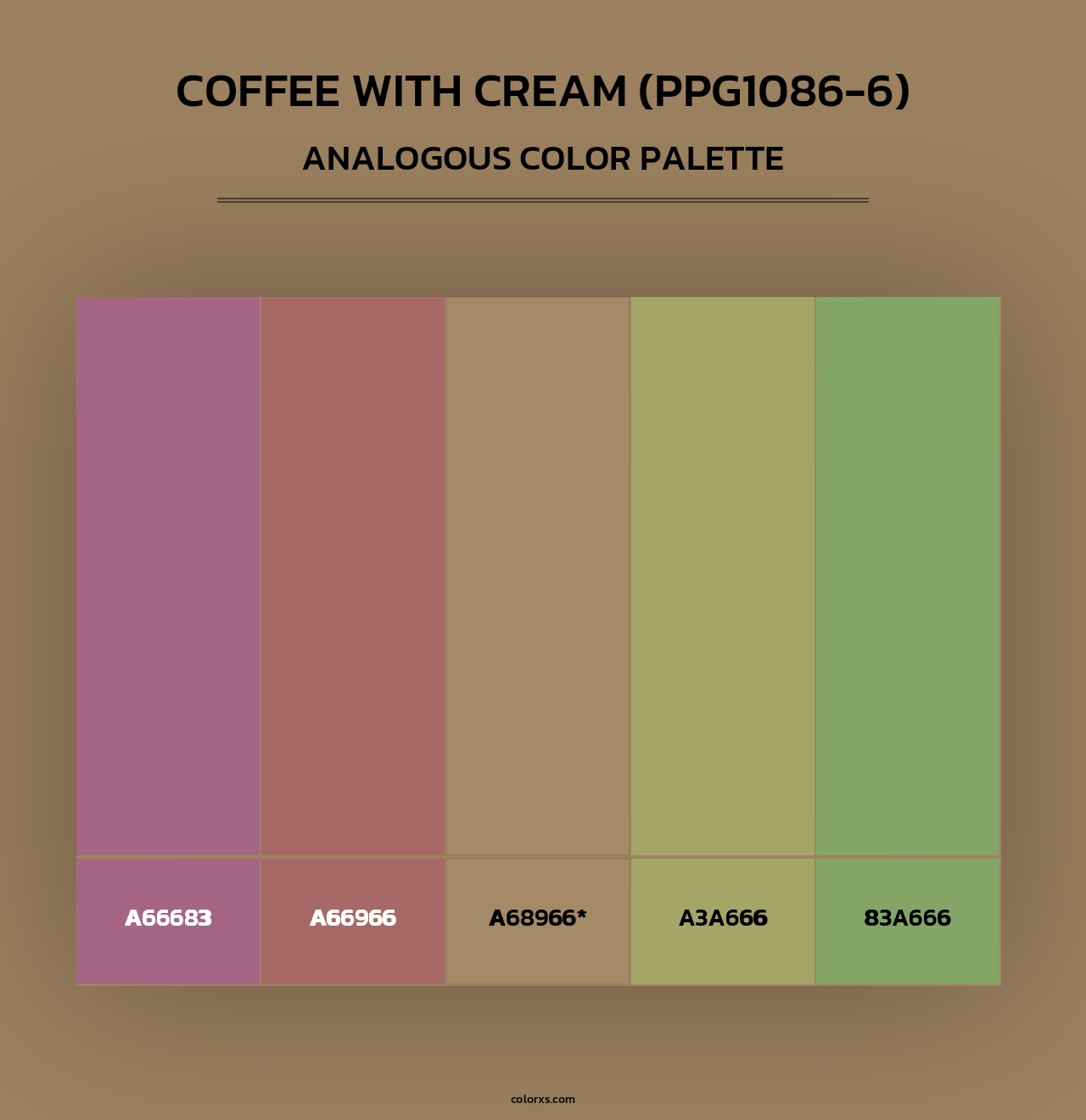 Coffee With Cream (PPG1086-6) - Analogous Color Palette