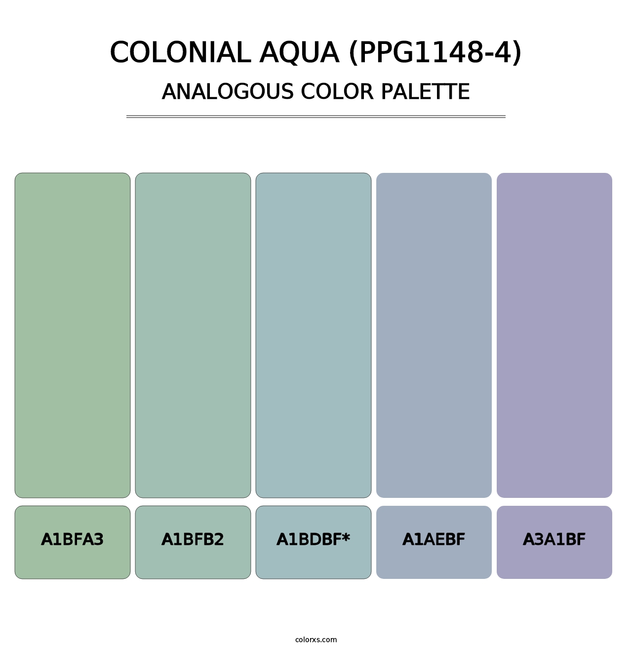 Colonial Aqua (PPG1148-4) - Analogous Color Palette