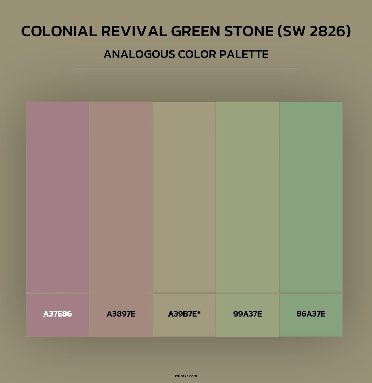Colonial Revival Green Stone (SW 2826) - Analogous Color Palette