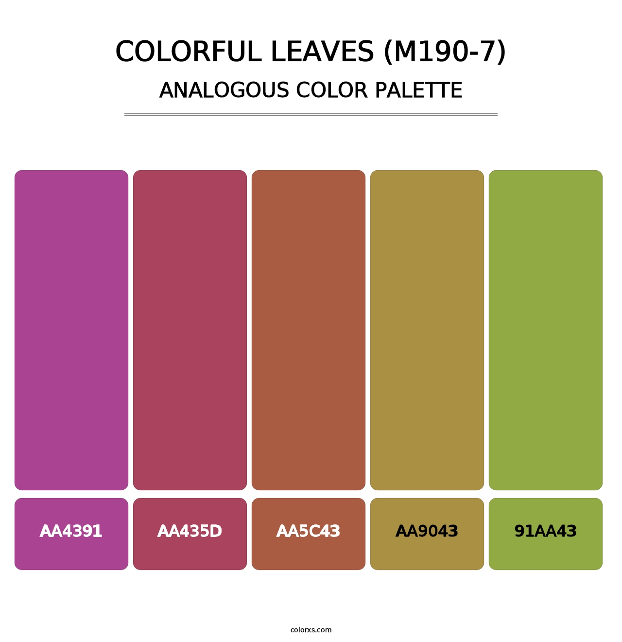 Colorful Leaves (M190-7) - Analogous Color Palette