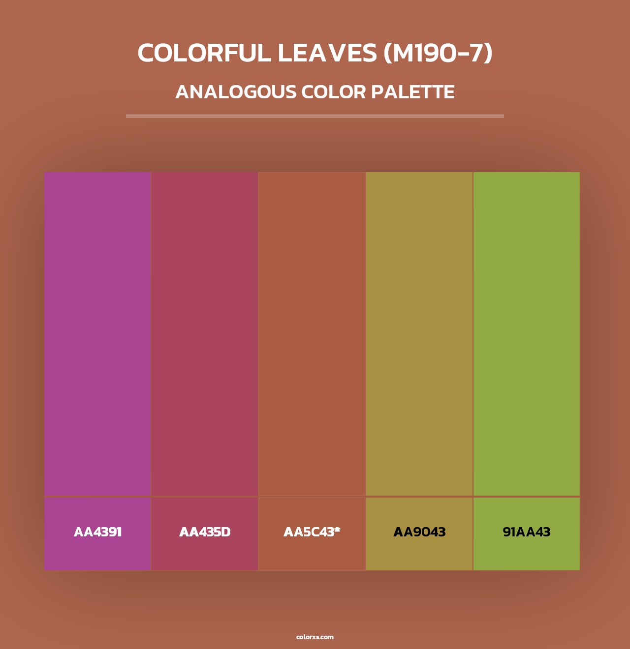Colorful Leaves (M190-7) - Analogous Color Palette