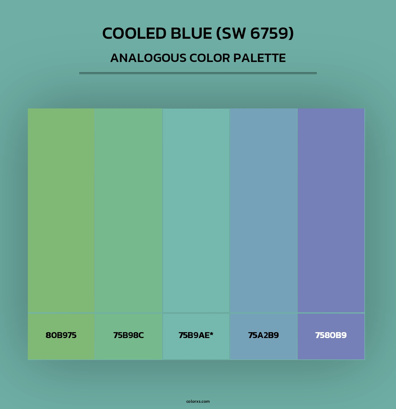 Cooled Blue (SW 6759) - Analogous Color Palette